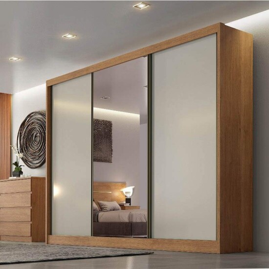 Guarda-roupa Casal Diamond Plus Cumaru/Fendi Fosco 3 Portas 8