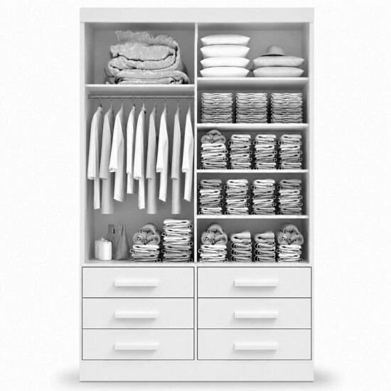 Guarda-roupa Meridian 2 Portas Cinamomo/Off White Larg. 1.35m - D Doro
