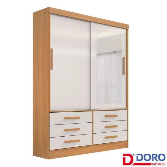 Guarda-roupa Meridian 2 Portas Cinamomo/Off White Larg. 1.35m - D Doro