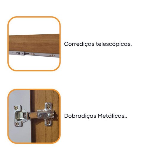 Guarda-Roupa Solteiro Dinamarca 4 Portas 2 gavetas Cinamomo/Off Larg. 1.65m Tcil
