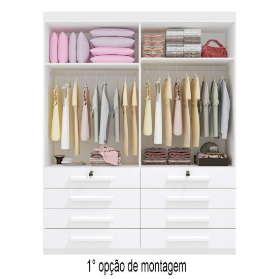 Roupeiro M�naco Plus 4 Portas Branco Larg. 1.60m - D Doro