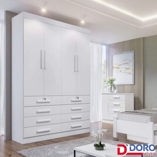 Roupeiro M�naco Plus 4 Portas Branco Larg. 1.60m - D Doro