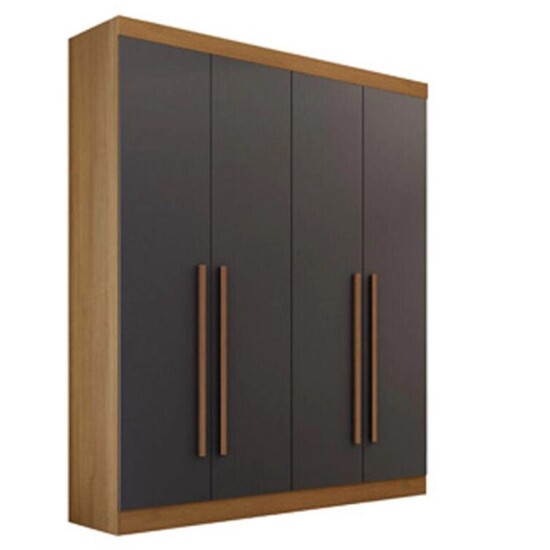 Guarda-roupa Casal 1,85m Da Vinci Plus Cinamomo/Grafite 4 Portas 3 Gavetas 100% MDF - D Doro
