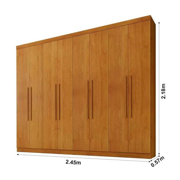 Guarda-Roupa Casal Premium 8 Portas Larg. 2.45m Cinamomo Benetil