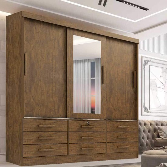 Guarda-roupa Casal 2,00m Meridian Plus Yp� 3 Portas 9 Gavetas - D Doro