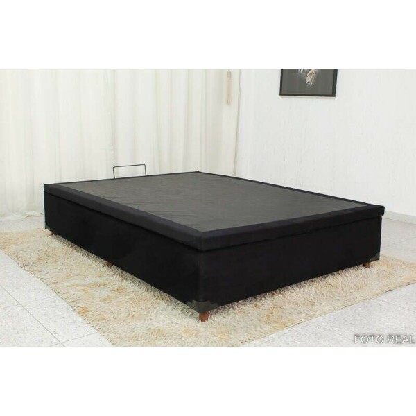 Base Box Ba Casal Prime 138x188x43 Sued Preto SE