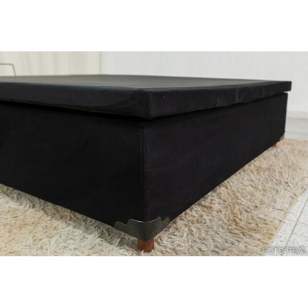 Base Box Ba Casal Prime 138x188x43 Sued Preto SE