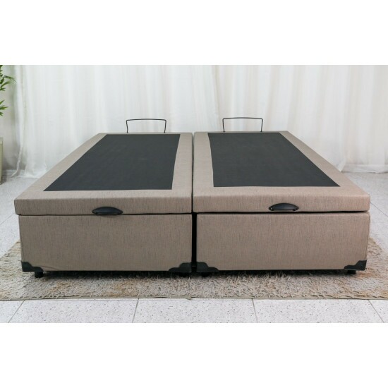 Base Box Ba� Queen Bipartido Eli Mil�o 158x198x42 Korino Bege Blindado Nature