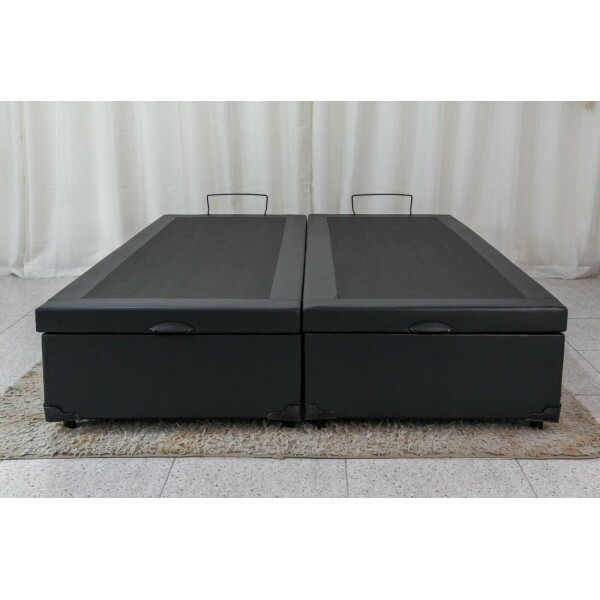Base Box Ba Queen Bipartido Eli 158x198x42 Korino Preto Blindado Nature