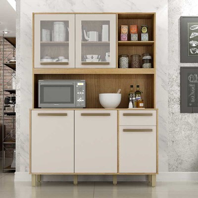 Arm�rio de Cozinha Rubi Cinamomo/Off Larg.1.20m - Valdemoveis