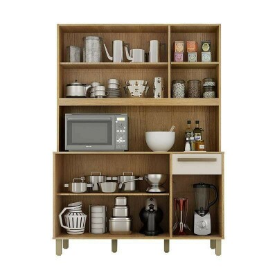 Arm�rio de Cozinha Rubi Cinamomo/Off Larg.1.20m - Valdemoveis