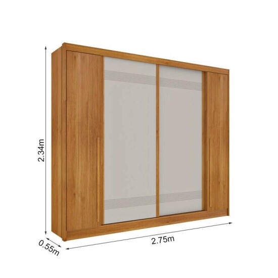 Guarda-roupa Casal 2,75m Cairo Cinamomo/Off 4 Portas 4 Gavetas - Tcil