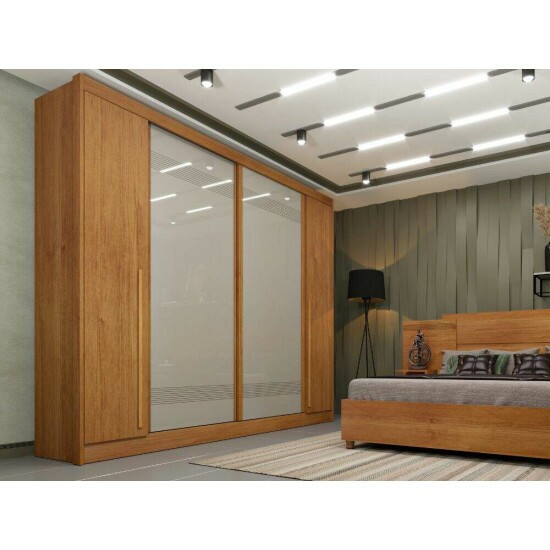 Guarda-roupa Casal 2,75m Cairo Cinamomo/Off 4 Portas 4 Gavetas - Tcil