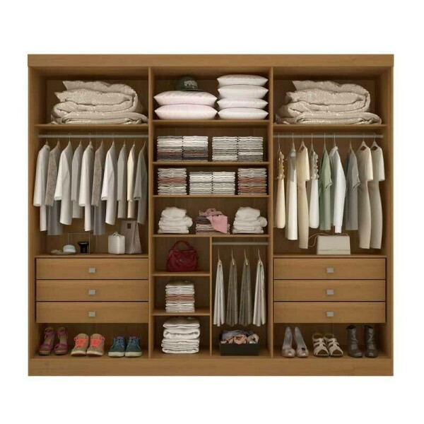 Roupeiro Casal Da Vinci Plus Cinamomo 6 Portas 6 Gavetas 100% MDF Larg. 2.75m - D Doro
