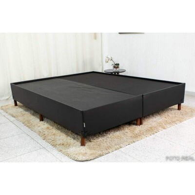 Base Box Queen Bipartida Zeus 162x200x38 Korino Preto SE
