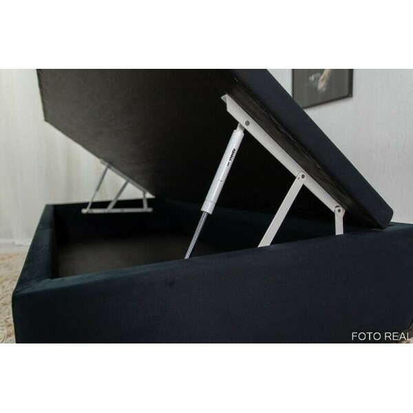 Base Box Ba Solteiro Prime 88x188x38 Sued Preto SE