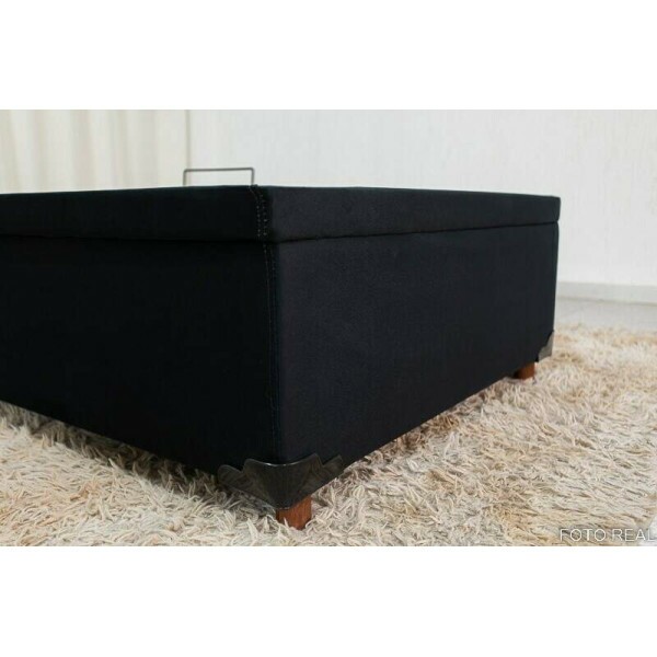 Base Box Ba Solteiro Prime 88x188x38 Sued Preto SE