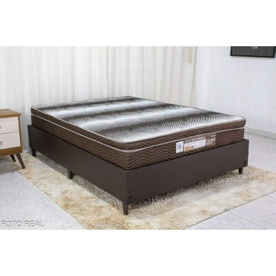 Box Casal Zeus Korino Caf SE + Colcho Casal Ortopdico Light 138x188x60 Ortobom