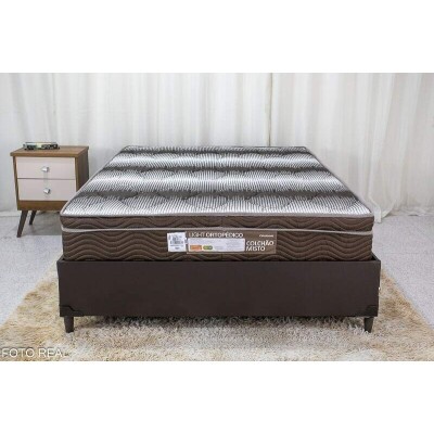 Box Casal Zeus Korino Caf SE + Colcho Casal Ortopdico Light 138x188x60 Ortobom