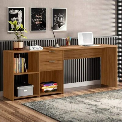 Mesa Office NT 2060 Larg. 2.00m Freijó 2 Gavetas Notável - Oferta