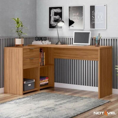 Mesa Office NT 2060 Larg. 2.00m Freijó 2 Gavetas Notável - Oferta