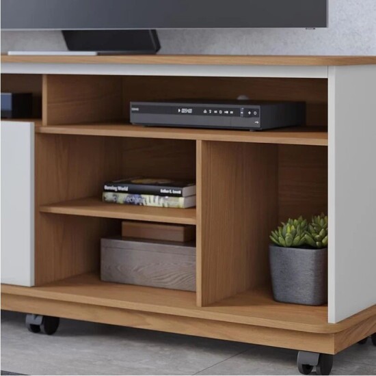 Rack Bancada 1,50m Jurer� Freij�/Off White Matte para TV at� 65\" - Colibri