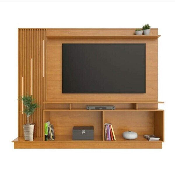 Home Absoluto Cinamomo/Grafite Ripado C/ Led TV at 65 Polegadas Larg. 2.00m - JCM