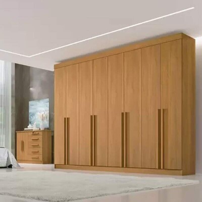 Roupeiro Casal Daymond Cinamomo 8 Portas 8 Gavetas 100% MDF Larg. 2.75m - D Doro
