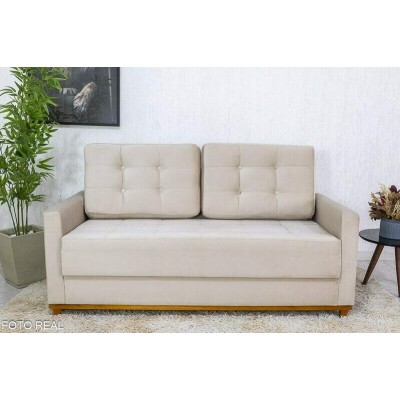 Sof� 3 lugares Living �ustria Veludo Bege A32 Larg. 1.70m