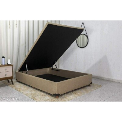 Base Box Ba Casal Prime 138x188x43 Linho Bege SE Movelaria