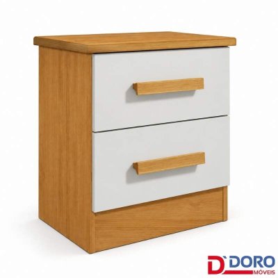 Mesa de Cabeceira New Athos Cinamomo/Off 2 Gavetas Larg. 0.50m - D Doro