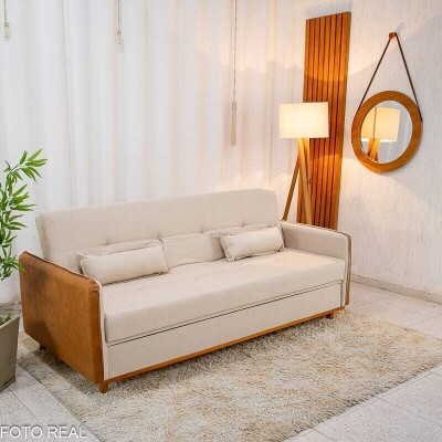 Sof� Cama Ipanema Ba� Linho Bege 2274 Larg. 2.05m