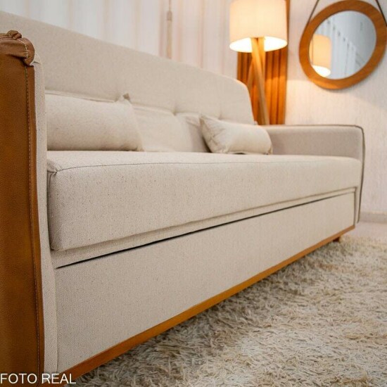 Sof� Cama Ipanema Ba� Linho Bege 2274 Larg. 2.05m