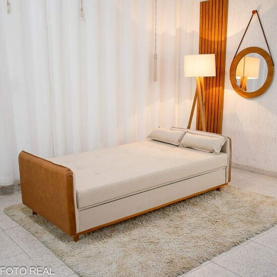 Sof� Cama Ipanema Ba� Linho Bege 2274 Larg. 2.05m