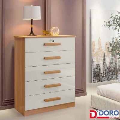 C�moda Ipanema Cinamomo/Off 5 Gavetas Larg. 0.85m - D Doro