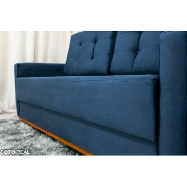 Sof 3 lugares Living ustria Veludo Azul A16 Larg. 1.70m