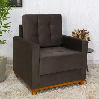 Poltrona �ustria Veludo Marrom A17