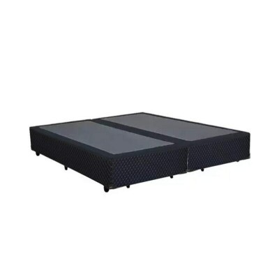 Box + Colcho Queen Veneza Preto 158x198x66 Molas Ensacadas Umaflex