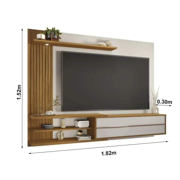 Painel NT 1355 Ripado TV at 65 Polegadas Larg. 1.82m Off/Freij Notvel
