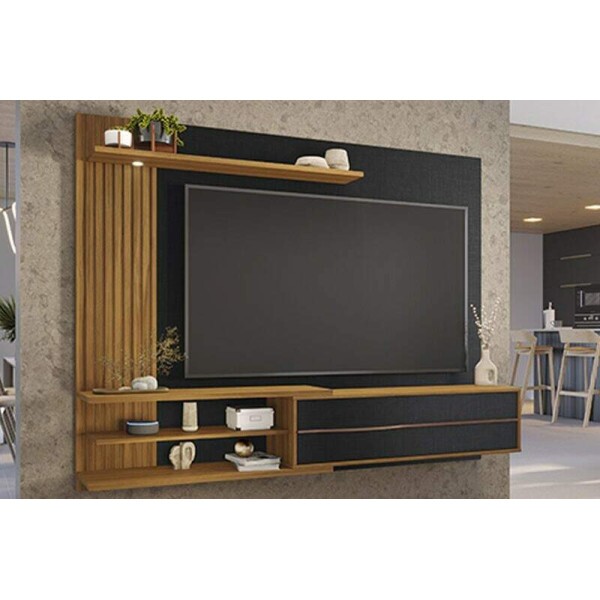 Painel NT 1355 Preto/Freij Ripado C/ Led TV at 65 Polegadas Larg. 1.82m - Notvel