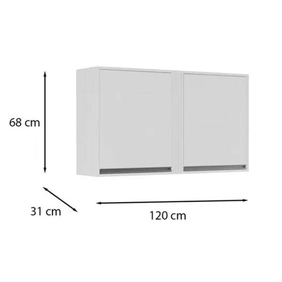 A�reo Cozinha P�rola Larg. 1.20m Cinamomo/Off 2 Portas - Sall�to