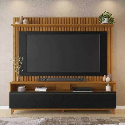 Home NT 1340 Larg. 1.83m Freij�/Preto Ripado para TV at� 65