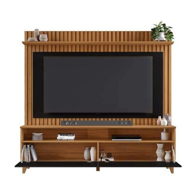 Home NT 1340 Larg. 1.83m Freij�/Preto Ripado para TV at� 65