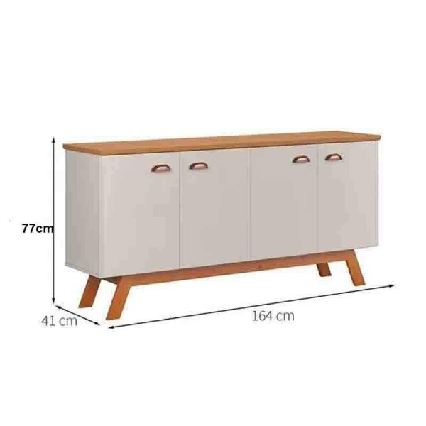 Buffet para Sala Atlanta III Larg. 1.64m Off White/Nature Tebarrot