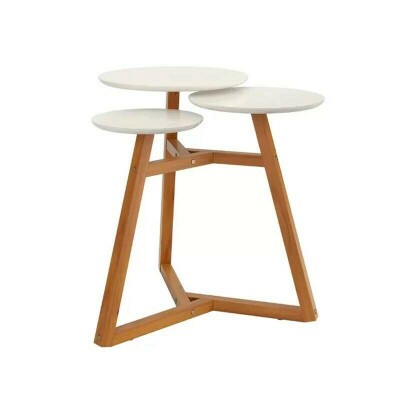 Mesa Lateral Classic 3 Tampos Off White/Nature Tebarrot
