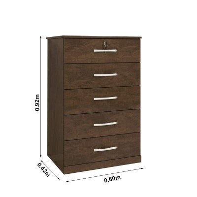 Cmoda 5 Gavetas Vane 013 Larg. 0.60m Yp Rstico JL Mveis