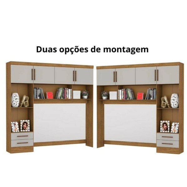 Modulado 4 Portas 2 Gavetas Cinamomo/Off S/Espelho Larg. 2.04m - Carioca