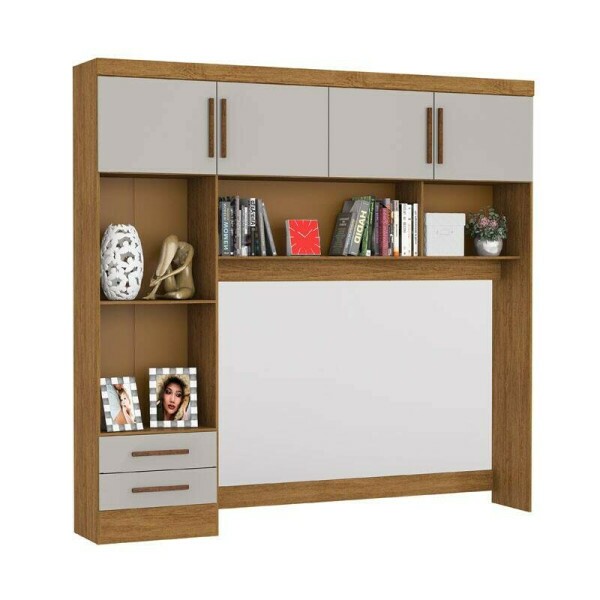 Modulado 4 Portas 2 Gavetas Cinamomo/Off S/Espelho Larg. 2.04m - Carioca