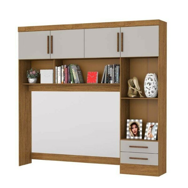 Modulado 4 Portas 2 Gavetas Cinamomo/Off S/Espelho Larg. 2.04m - Carioca