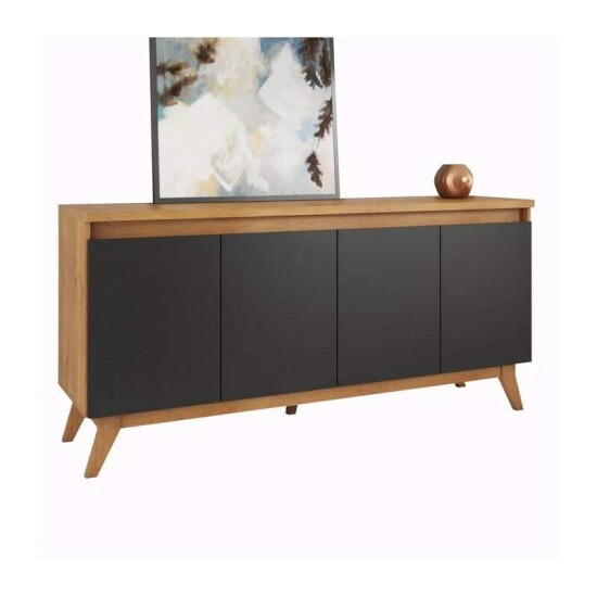 Buffet Filipe com 4 Portas larg. 1.56m Mel/Preto Viero
